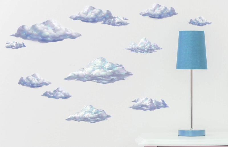 Create-A-Mural Sky Cloud Wall Decals Beautiful Cloud Wall Stickers Girls Wall Art Stickers for Bedroom Peel and Stick Kids Room Decor Nursery Toddler Teen Decorations Playroom Birthday Gift - Image 2